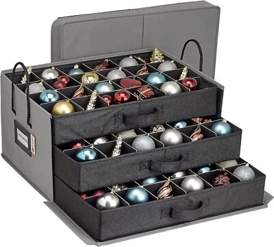 HOLDN’ STORAGE Christmas Ornament Storage Container Box with Dividers. - Image 1 of 4