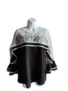 P LUCA MILANO BLOUSE RUFFLES & LACE FUN FASHION Top No Tag SIZE Med/Large - Picture 1 of 15