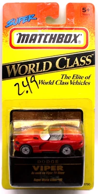 Dodge Viper RT/10 1993 Matchbox Clase Mundial 1993 rojo RR Foto 1 de 4