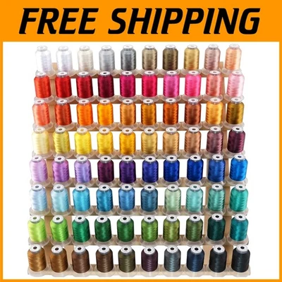 80 Colors Polyester Embroidery Thread Kit - 500M Each for Janome & Robison-Anton - Image 1 of 4