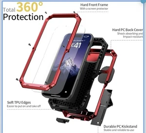 iPhone 16 ProMax Aluminium Hülle Metall Gorilla Glas Stoßfest Robust 💪 🆕 - Bild 1 von 9