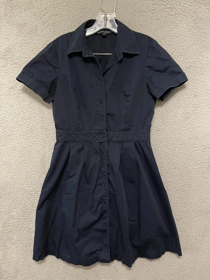 Brooks Brothers 346 Women’s Size 10 Petite Blue Shirt Dress Cotton Short Sleeve - Image 1 of 4