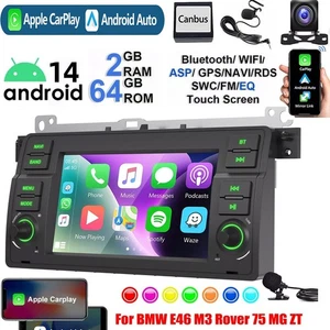 Android 14 Autoradio Für BMW E46 3er 318 320 325 M3 Carplay GPS Navi RDS+AHD - Bild 1 von 14
