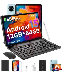 Tab A9 10” Android 15 Tablet 12GB+64GB 5G WiFi+Keyboard Pen- Blue - Picture 1 of 10