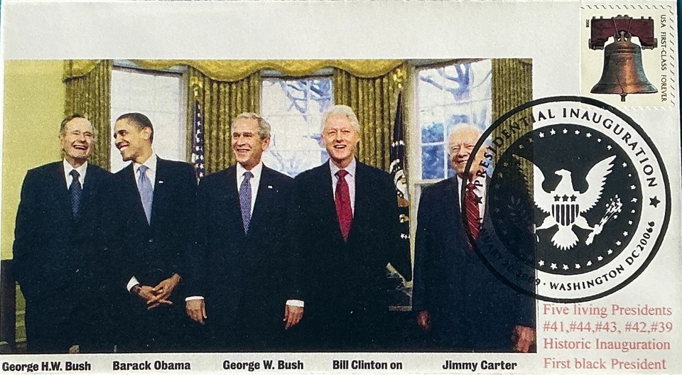 GG (Gary Gozemba) Cachet Inauguration Day 2009 Barrack Obama 5 Living Presidents - Image 1 of 1