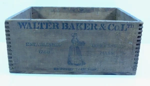 Vintage Walter Baker & Co Holzkiste Frühstück Coca Goldmedaille ausgezeichnet Kiste - Bild 1 von 8