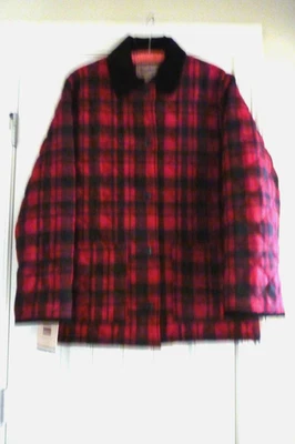 Casaco/jaqueta feminina Woolrich Buffalo xadrez lã média feita nos EUA nova com etiquetas - Imagem 1 de 4