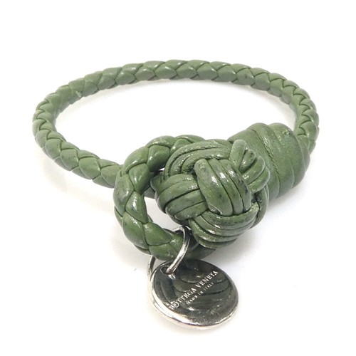 BOTTEGA VENETA Bracciale originale BOTTEGAVENETA cachi argento pelle argento 925 e60549a