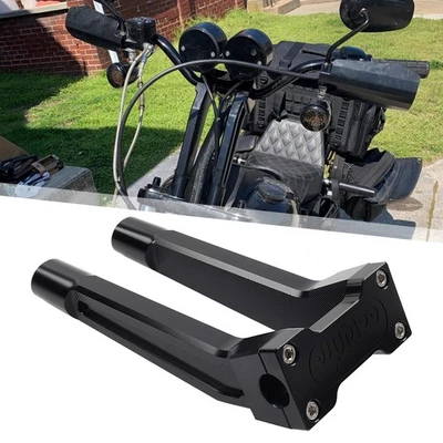 10" Pullback Handlebar Risers Clamp Black Fits for Harley 1" Handlebar - Image 1 of 4