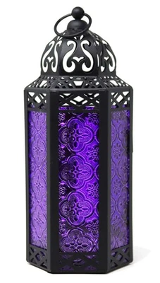 10.5" Purple Gothic Moroccan Candle Lantern Decorative Candle Holder Lamp for... - Image 1 of 4
