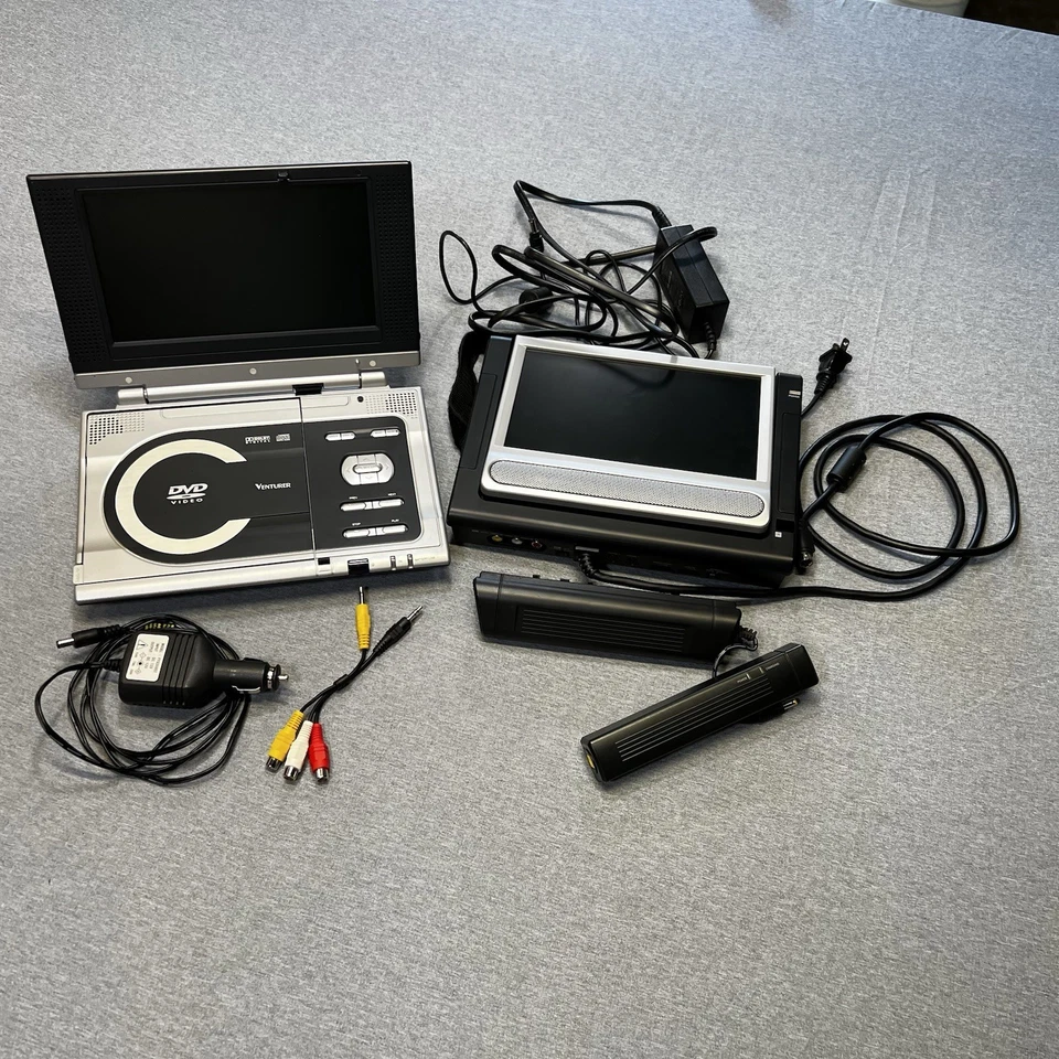 Reproductor de DVD portátil de doble pantalla Venturer modelo PVS1988 con estuche PROBADO Y FUNCIONA Foto 1 de 4