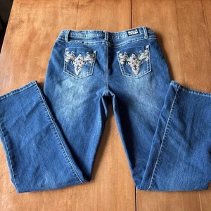 Earl Jean Boot Cut Medium Was Denim Jeans Women’s Size 12 Bling Pocket (34 X 24) - Picture 1 of 8