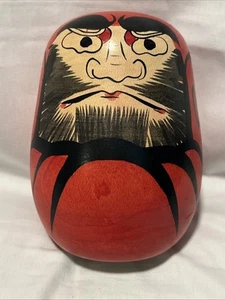 Kokeshi Daruma japanisches traditionelles Holz Good Luck rot - Bild 1 von 9
