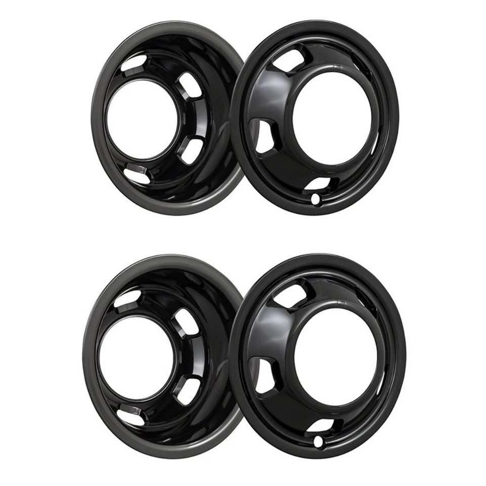 Set of 4 17" Gloss Black Wheel Simulators Covers for 03-18 Dodge Ram 3500 Dually - Image 1 of 1