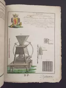 1786 Treaty on the Potato, Mill to Extract Flour, in French, Signed, Color Plate - Picture 1 of 5