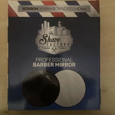 THE SHAVE FACTORY Hand Held Round Mirror Back Professional Barber Salon Hair Hairdresser Beauty UK