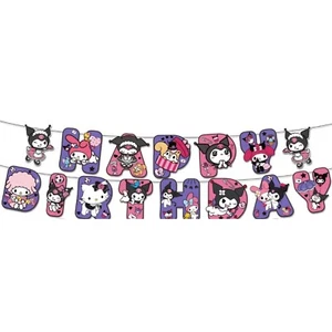 Kuromi Happy Birthday Banner Omega My Melody Character Banner - Picture 1 of 1