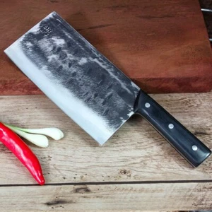 Hand Forging Traditional Chinese Cleaver Knife Full Tang Wood handle 8 Inches XL - Picture 1 of 12