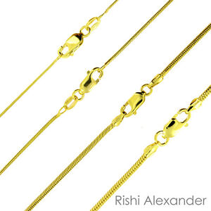 925 Sterling Silver Gold-Plated Snake Chain Necklace All Sizes