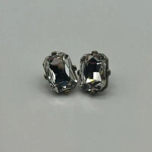 Joan Rivers Vintage Clear Crystal Rhinestone Post Earrings - Picture 1 of 5