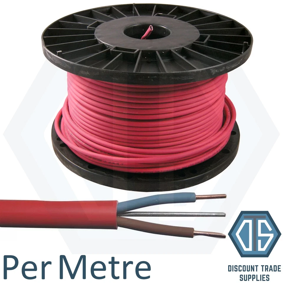 FP200 1.5mm 2 Core & Earth Red Fire Alarm Cable Per Metre (1m 10m 25m 50m 100m)