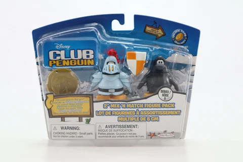 New Disney Club Penguin 2" Figures Series 5 Knight Chevalier & Ninja Sealed Cover