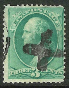 Fancy Cancel SCARCE CROSS 3 Cent Washington Banknote 1871-83 US 35E671 - Picture 1 of 2