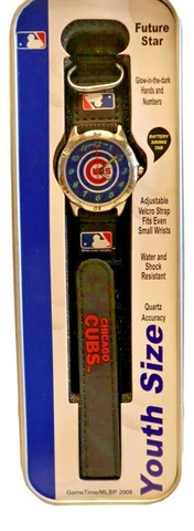 Chicago Cubs MLB Watch Youth Adjustable Strap Glow-In-The-Dark Numbers Cover