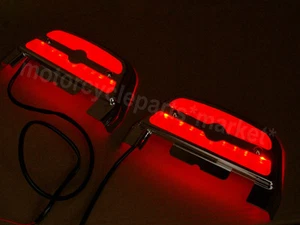 Cubierta de estribo LED roja cromada para pasajeros para Harley Electra Road Glide 86-17 - Imagen 1 de 8