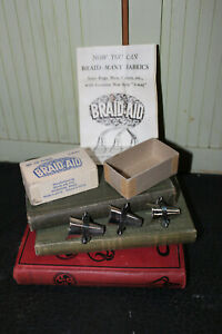 Vintage Braid Aid w Original Box w Manual Three Way Fabric Rug Braiding Tool