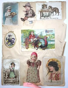 Antique Victorian Scrapbook Page - Various Victorian Trade Cards etc #19 - Picture 1 of 7