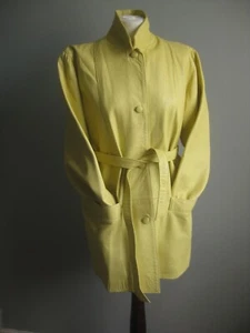 ABRIGO DE CUERO AMARILLO VINTAGE 14 42 MODAS MENORCA DISENO CHAQUETA cinturón inteligente precio de venta sugerido por el fabricante 900 £ - Imagen 1 de 23