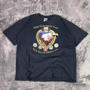 Vintage Jensen Apparel All American Patriotic Eagle Fallen Heroes T Shirt 2XL - Picture 1 of 9