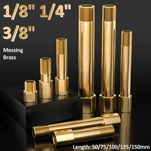1/8" 1/4" 3/8" BSP Threaded Brass Tap Extension / Connector Water Pipe Fitting - Picture 1 of 21