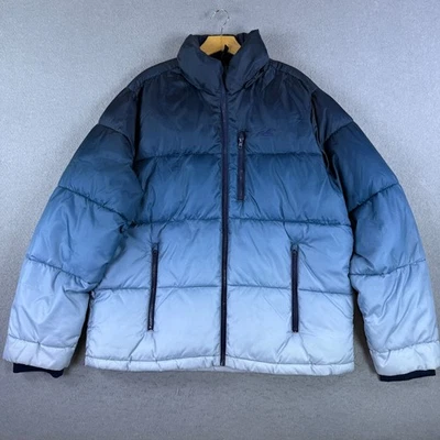 Hollister Men's Insulated Puffer Jacket Blue Ombre Size XL Insulated Zip Pockets - Image 1 of 4