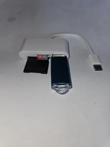 3 in 1 Multifunction TF/SD Memory Card Reader Sim Cards Adapters USB C Type C - Afbeelding 1 van 4