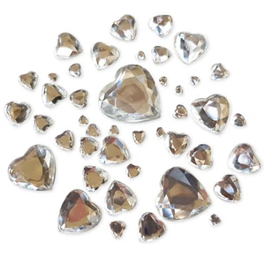 50pcs San Valentín Corazón Flatback Cristal Diamantes de imitación Adornos Gema Artesanías - Imagen 1 de 5
