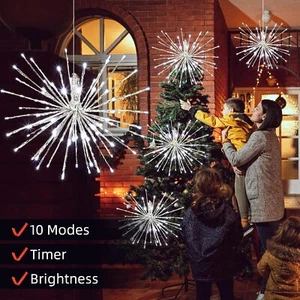 15" 80 LED 3D Starlight Bursts with 10-Functions Cool White Christmas Decoration - Picture 1 of 5