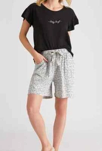 Ladies size 14 / 16 LAZY DAYS black grey summer pyjamas Rivers pjs NEW A4440 - Picture 1 of 5