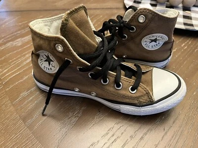 Zapatillas altas CONVERSE All Star Chuck Taylor juveniles talla 2 marrón lona Foto 1 de 4