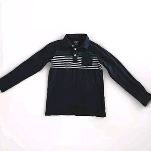 Crown & Ivy Size 6 Boys Shirt Blue Long Sleeves Polo - Picture 1 of 7