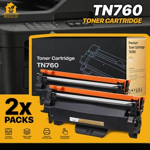 2PK TN760/730 Toner Cartridge Replacement w/Chip for Brother MFC-L2710DW L2750DW - Picture 1 of 10