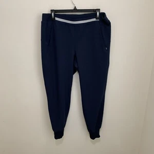 Puma SE Stretch Woven Joggers Navy Blue Womens Large Gym Workout Pants - Picture 1 of 14