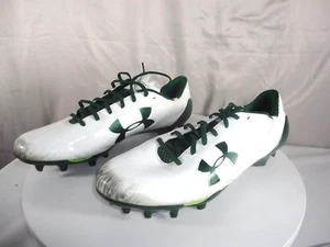 Under Armour Spotlight LE Low Football Cleats White/Green 1294289-103 Size 13.5 - Picture 1 of 7
