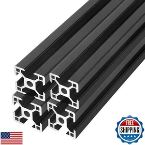 3030 T Slot Aluminum Extrusion for 3D Printer Parts and CNC DIY Black 600mmX4 - Afbeelding 1 van 5