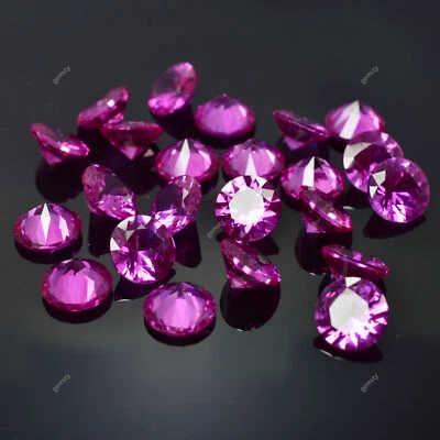Ruby Pink CERTIFIED 12 Pcs Natural Untreated 7x7 mm Loose Gemstone Round Cut - Image 1 of 4