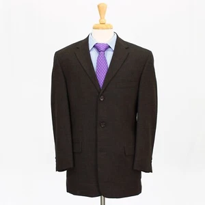 Kenneth Cole 40R Brown Sport Coat Blazer Jacket Solid 3B Wool - Picture 1 of 11