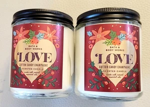 BATH & BODY WORKS  LOVE COTTON CANDY CHAMPAGNE SET OF 2  SINGLE WICK CANDLES  - Picture 1 of 1