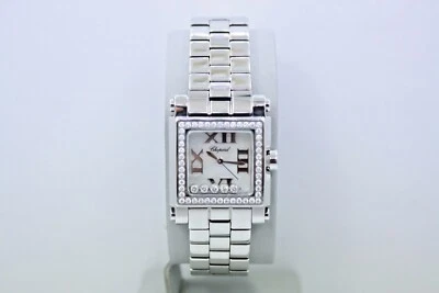 RELOJ CHOPARD HAPPY SPORT II MINI CUADRADO ACERO INOXIDABLE DIAMANTE DE FÁBRICA 278516-3004 Foto 1 de 4