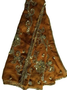 Bufanda Georgette Dupatta vintage india bordada estola larga para mujer LD7230 - Imagen 1 de 7